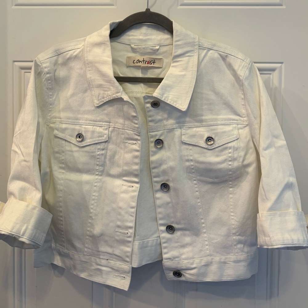 Contrast White Denim Jacket